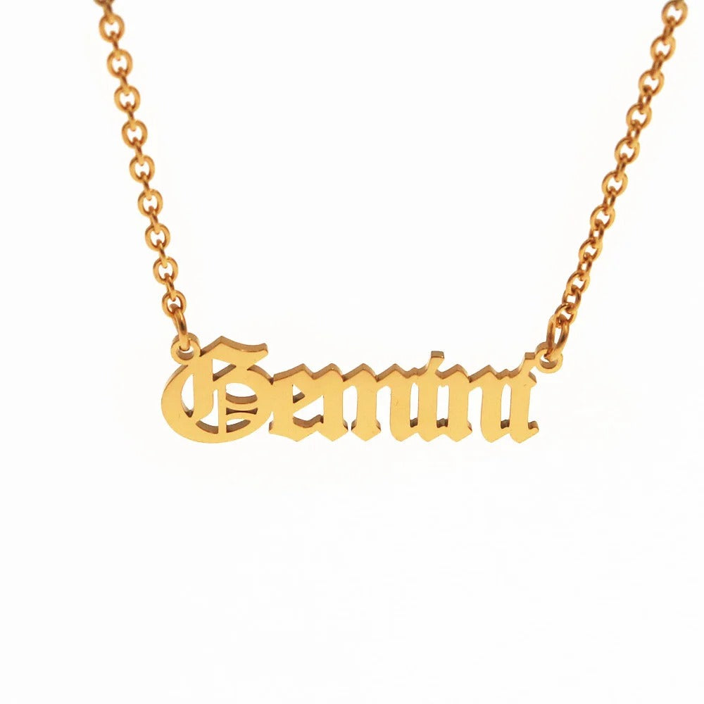 Old English Horoscope Pendant