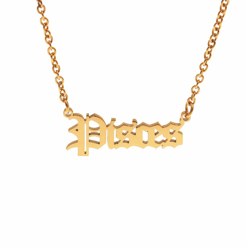 Old English Horoscope Pendant