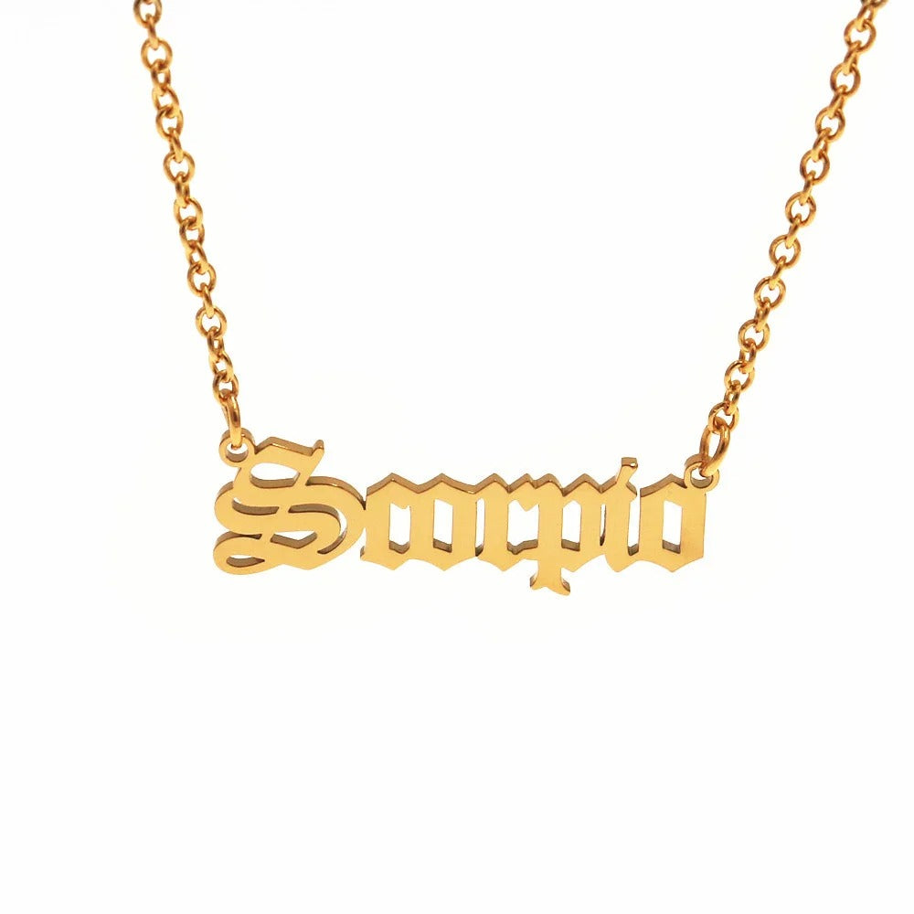 Old English Horoscope Pendant